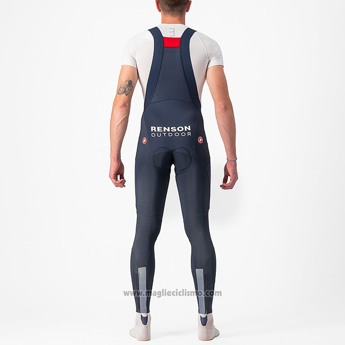 2022 Abbigliamento Ciclismo Deceuninck Quick Step Spento Blu Manica Lunga e Salopette